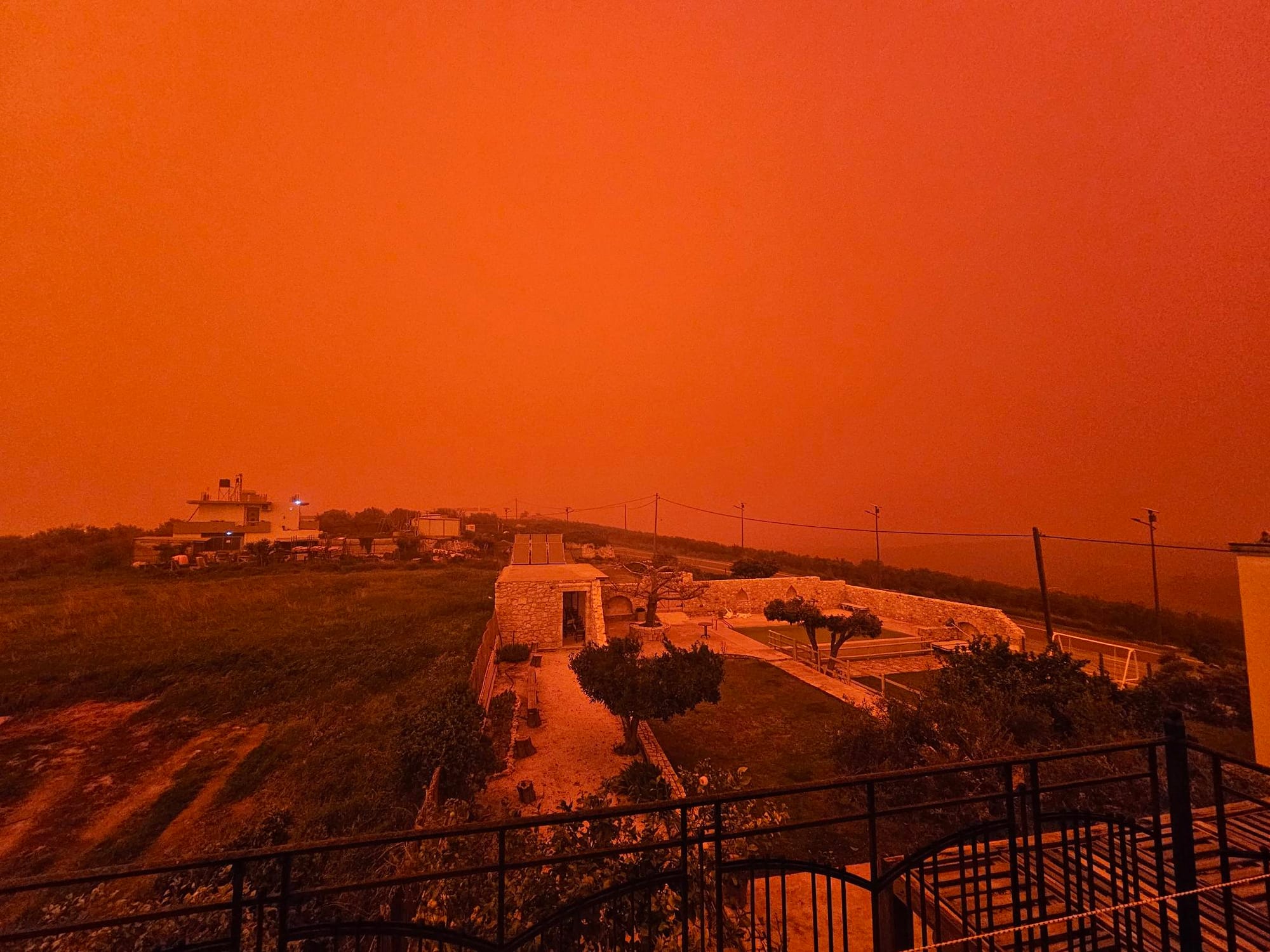 Our Home looks like a Red Filter because of the Sandstorm